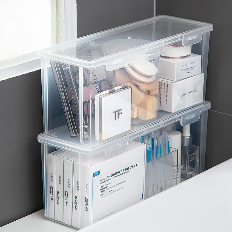 กล่องเก็บเครื่องสําอาง Desktop Dresser ผลิตภัณฑ์ดูแลผิว หน้ากาก ล้างตะกร้าเก็บของ Tidy-up อะคริลิคกล่องโปร่งใส