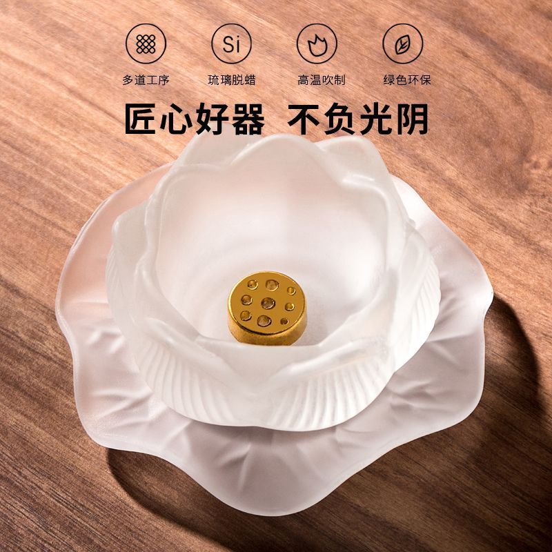 香炉莲花香插香座盘托香托线香家用室内点香座檀香炉家用茶道摆20260418Incense Burner, Lotus Incense Holder, Incense Stand, Incense Tr