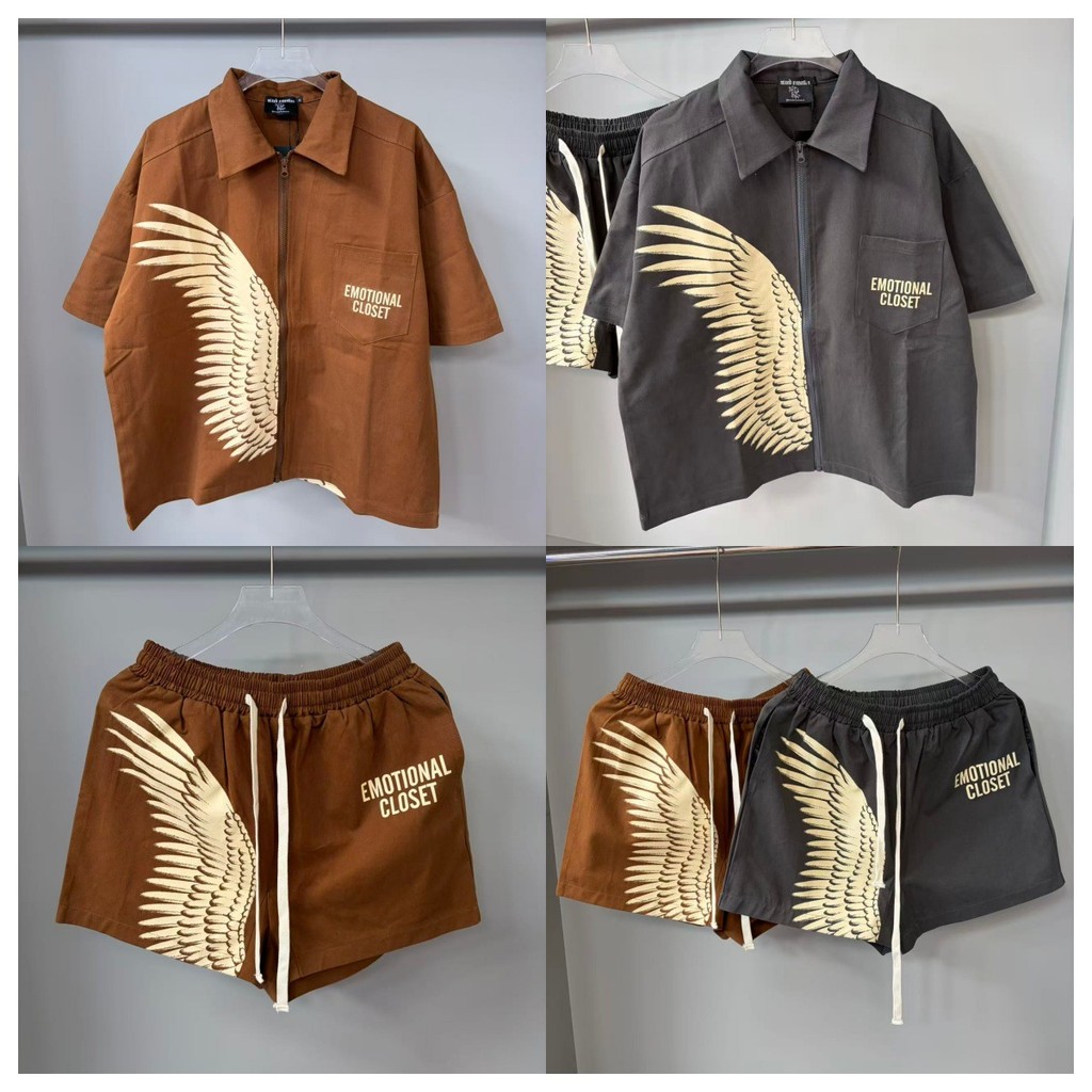 MIXED EMOTION Zipper Lapel Jacket สไตล์ใหม่พร้อมลายพิมพ์