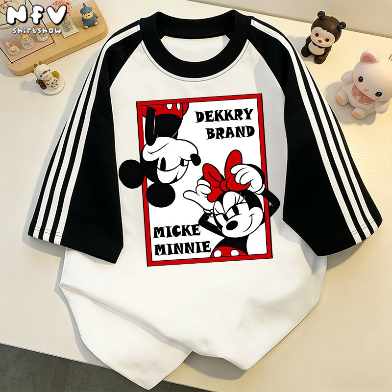 【จัดส่งตลอด 24 ชั่วโมง】NFV มาใหม่ ลายสกรีน Mickey Mouse เสื้อยืดผู้หญิงสไตล์เกาหลี ทรงหลวม oversize 