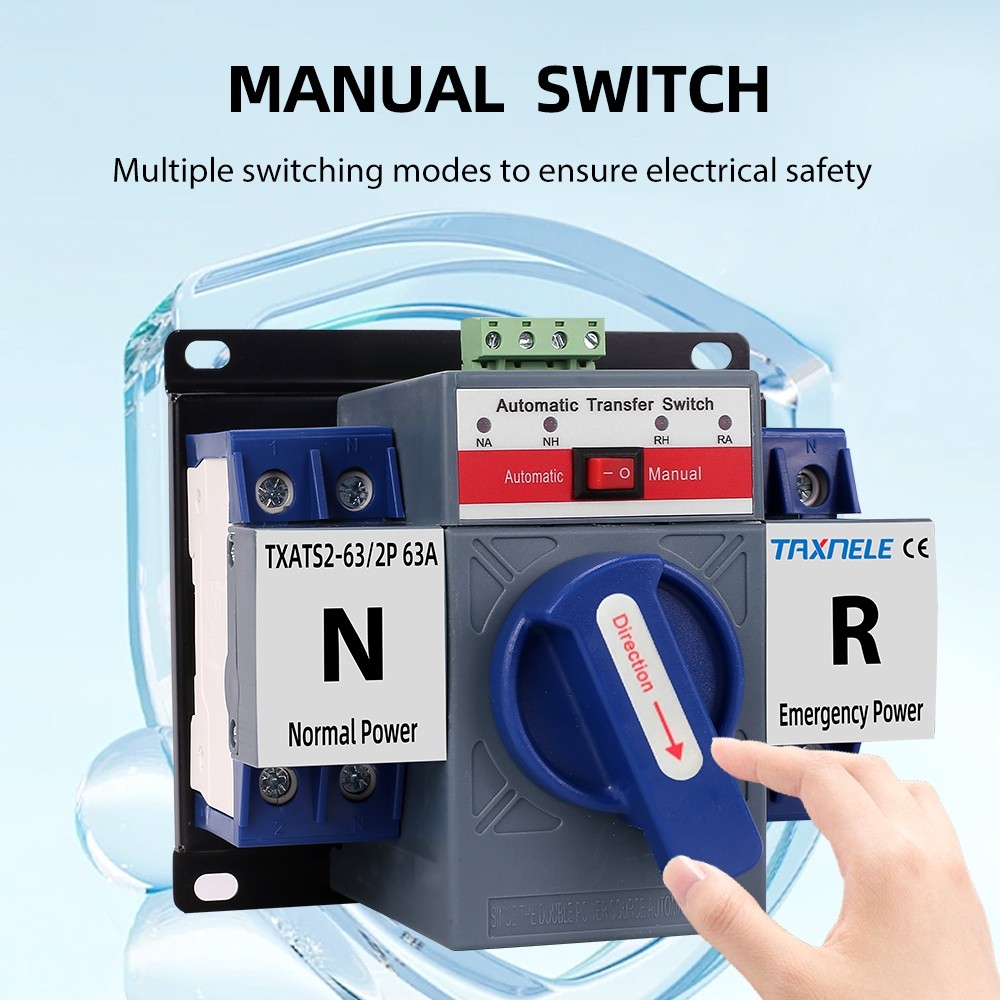 Taxnele ATS 2P 4P 63A 230V Circuit Breaker Dual Power Automatic Transfer Switch สวิตช์อัตโนมัติ - รูปที่ 5