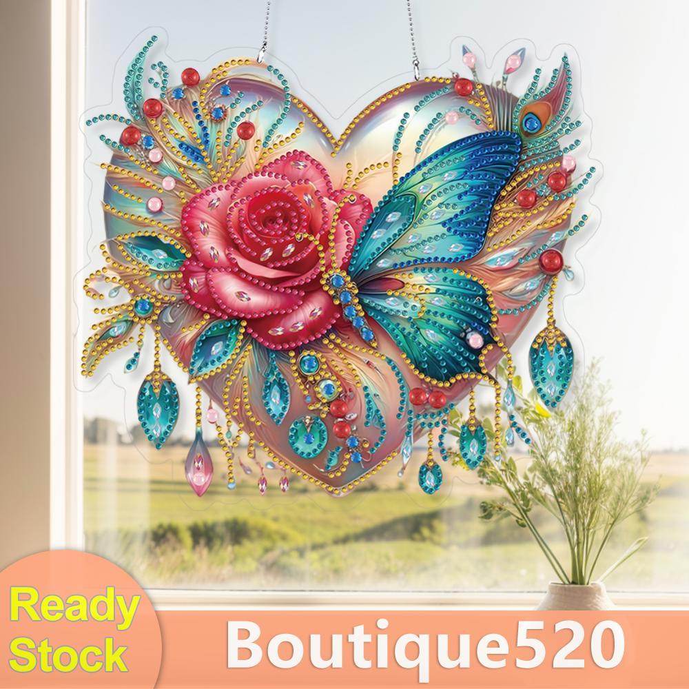 2D แบน DIY รูปร่างพิเศษ Rhinestone เพชร Art จี้หน้าต่างเพชร Art จี้หน้าต่างแขวน Art สําหรับตกแต่งบ้า