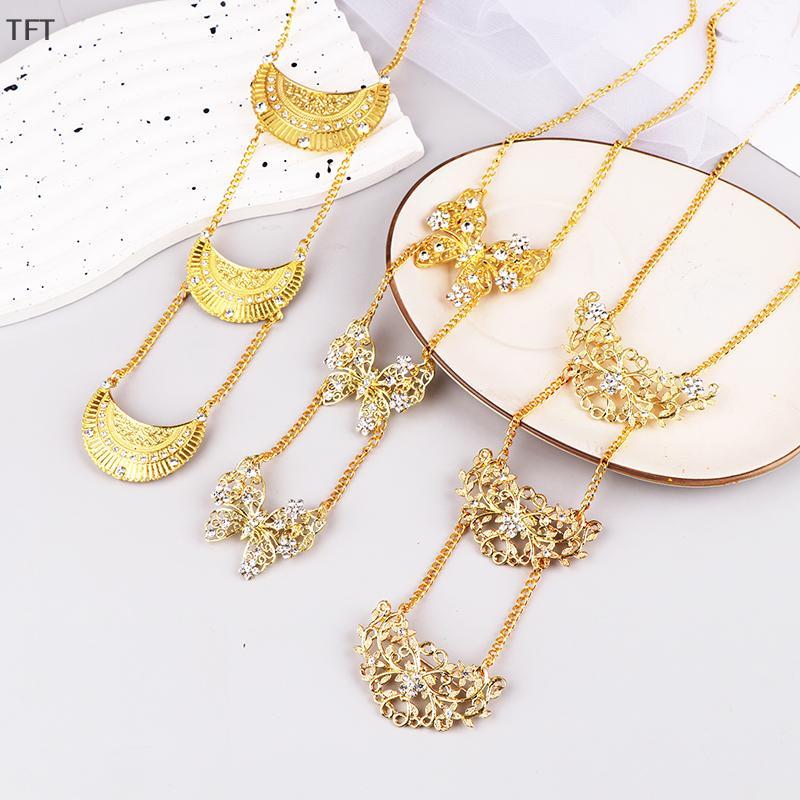 (FTT) สง่างามผู้หญิงมุสลิมเข็มกลัดเข็มกลัดเครื่องประดับคอปกเข็มกลัดพลอยเทียม