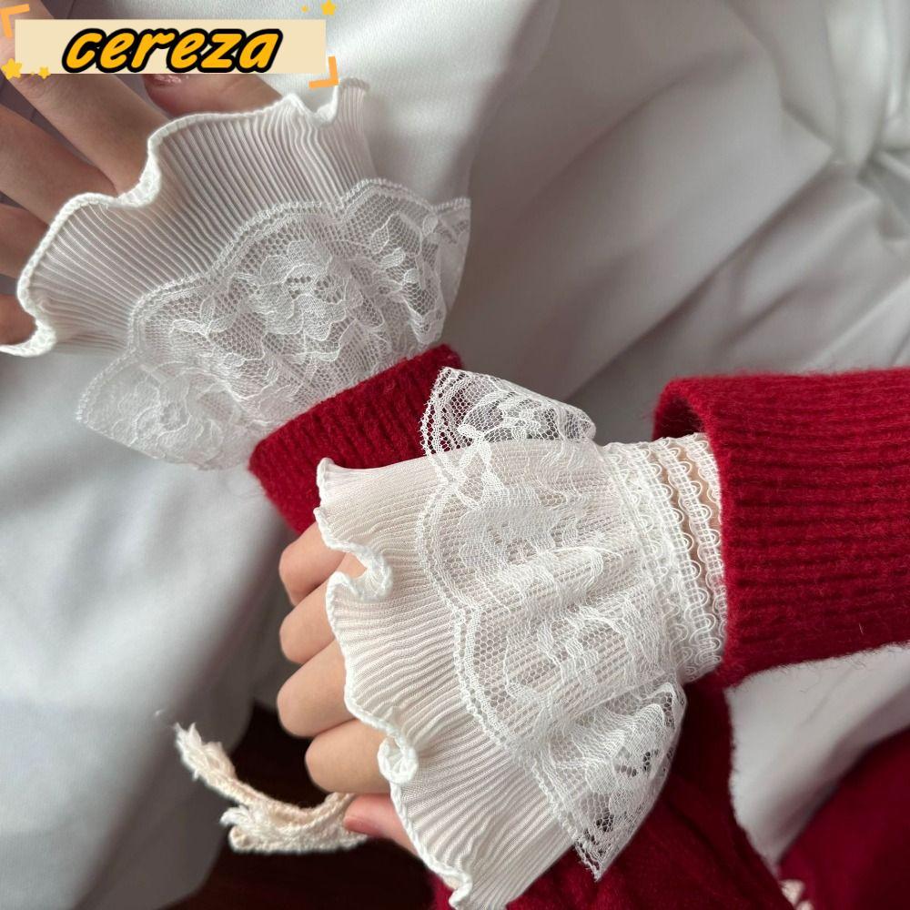 CEREZA แขนเสื้อลอย, ก้านข้อมือถอดออกได้, และสายรัดข้อมือสีดำ