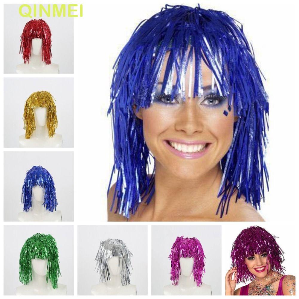 วิกผมฮาโลวีน Foil Tinsel สำหรับคอสเพลย์และปาร์ตี้