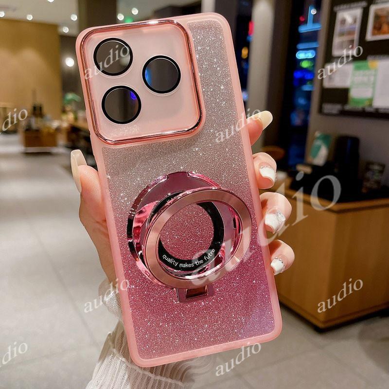 HONOR X8d 4G 5G CDรูปแบบGlitter Magnetic Bracketเคสโทรศัพท์สําหรับHonor X8d X8D HonorX8d 4Gกล้องเลนส