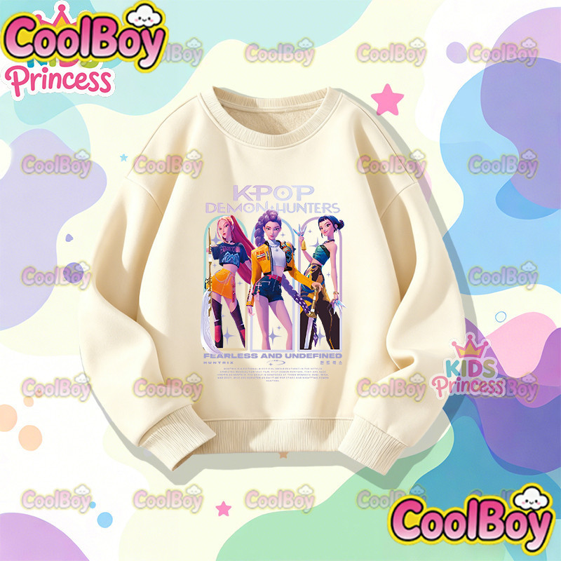 KEMEJA ใหม่ 2026 แฟชั่นน่ารักการ์ตูนเด็กรอบคอเสื้อแขนยาวรอบคอวินเทจ W16