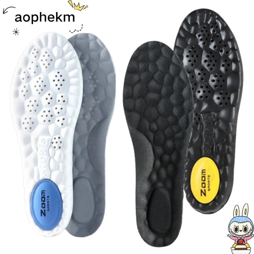 AOPHEKM 1 คู่ Plantar Fasciitis Insole, Breathable 4D Soft Shoe Pads, Shock Absorption Arch Support 