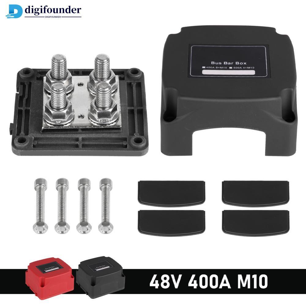 DIGIFOUNDER 48V 400A Negative Bus Bar พร้อมฝาปิด High Current Terminal Block สําหรับรถยนต์เรือ RV กา