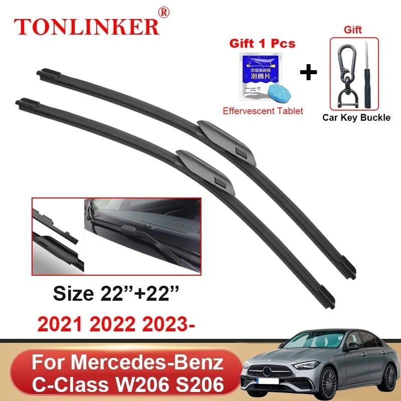 TONLINKER ใบปัดน้ําฝนรถยนต์สําหรับMercedes Benz C-Class W206 S206 2021 2022 2023 C180 C200 C220d C30