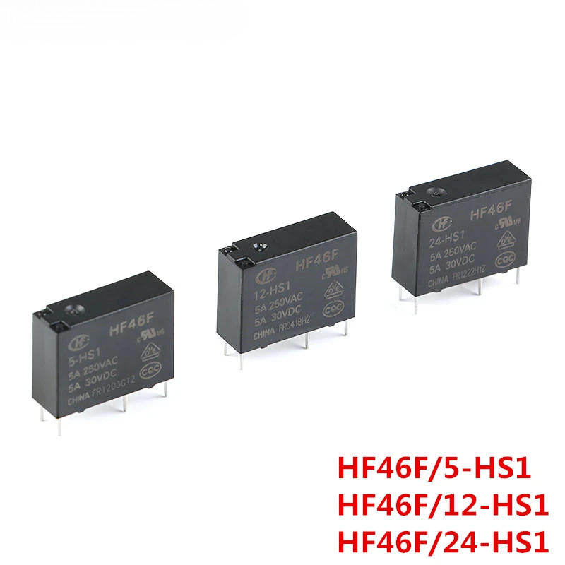 5 ชิ้น/ล็อต 5V 12V 24V VDC รีเลย์ไฟ HF46F-005-HS1 HF46F-012-HS1 HF46F-024-HS1 5-HS1 12-HS1 24-HS1 5A
