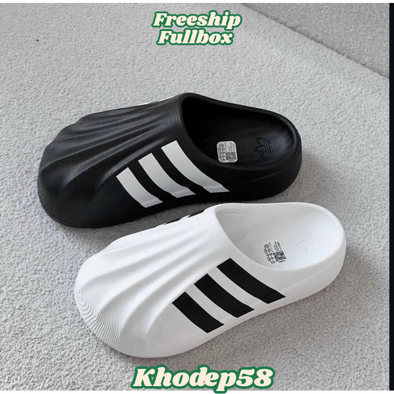 ADIFOM รองเท้าแตะขึ้นรูปเสาหินกันน้ํา [ฟรีถุงเท้า] รองเท้าแตะ Ad.da.s Adifom Superstar สูง 4 ซม. - ข