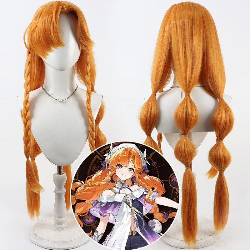 Wuthering Waves Cosplay Wig for Sigrika  Fluffy Corn Perm Style  Orange Color  Game Character Cos Wi