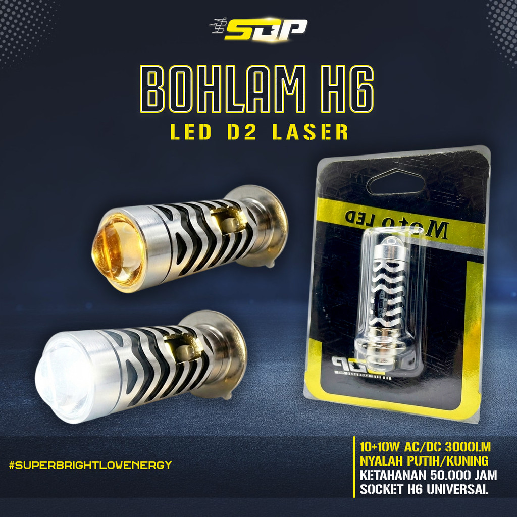 CAHAYA ไฟหน้ารถจักรยานยนต์ H6 D2 Laser SDP FULL LED ไฟสว่างมาก