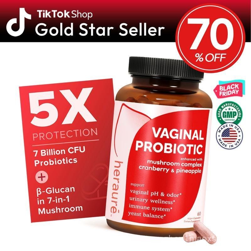 HerAuré Women’s Probiotics - pH Balance, Odor Control, Flora Health, Moistening, Tightening - With 7