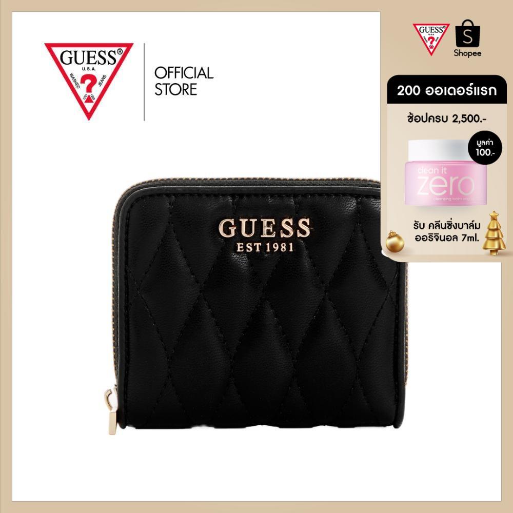 GUESS กระเป๋า รุ่น QG8122137 VALLA SLG SMALL ZIP AROUND ZIP WALLET สีดำ
