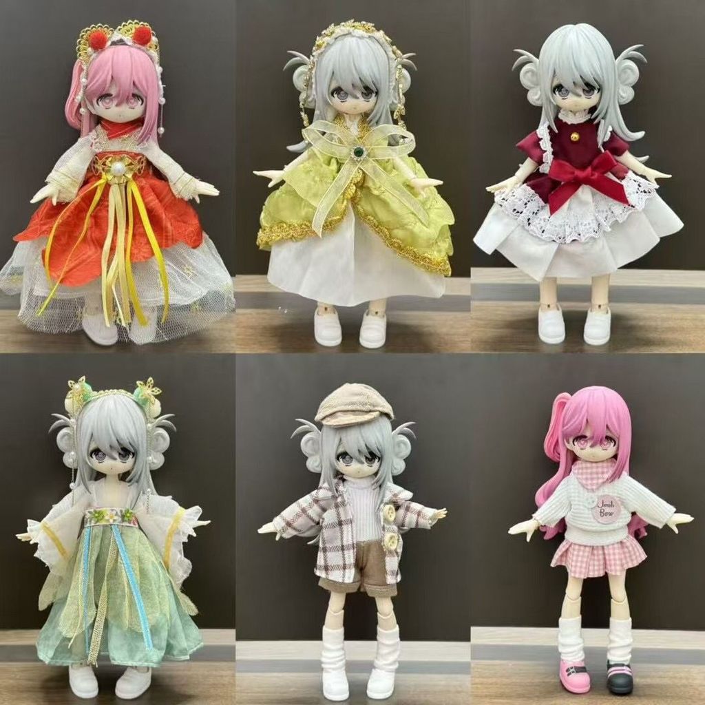 Ob11 เสื้อผ้าเด็ก 17 ซม. แล้ว Body แฟชั่นชุด GSC Retro น่ารักลมกระโปรง YMY12 คะแนนตุ๊กตา 10,000 ครั้