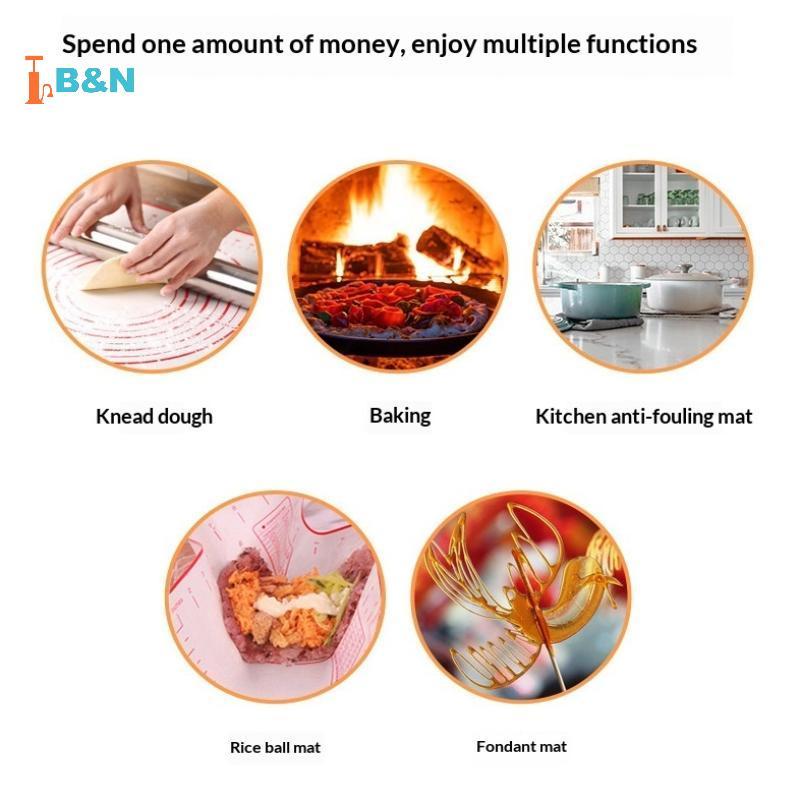 XeR ซิลิโคนเบเกอรี่ Mat Pastry Rolling นวด Pad ครัวเครปพิซซ่าแป้ง Non-Stick Pan Pastry Mat TH