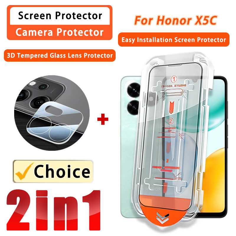 2 IN 1 ฟิล์ม Honor X5C ฟิล์มกระจกนิรภัยสําหรับ Honor X5C Plus X5B Plus X7D X7A X7C X7B X9D X8A X8B X