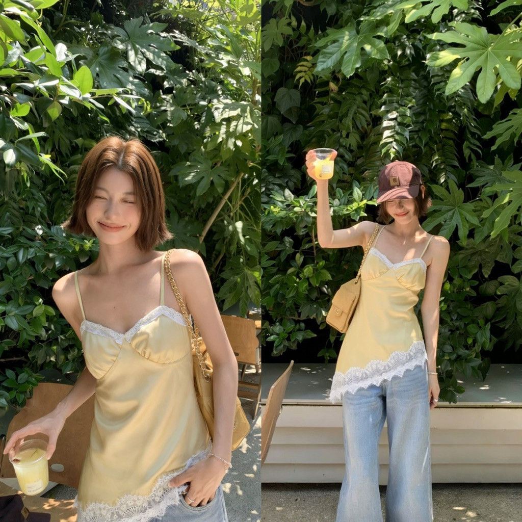 Kitty พร้อมส่ง🌸เสื้อสายเดียว🌸ลูกไม้ ซาติน หรูหรา ดีไซน์ ผูกหลัง ชายระบาย นุ่ม ทรงเข้ารูป เซ็กซี่ ใส่ปัง ปีใหม่ลิมิเต็ด - รูปที่ 7