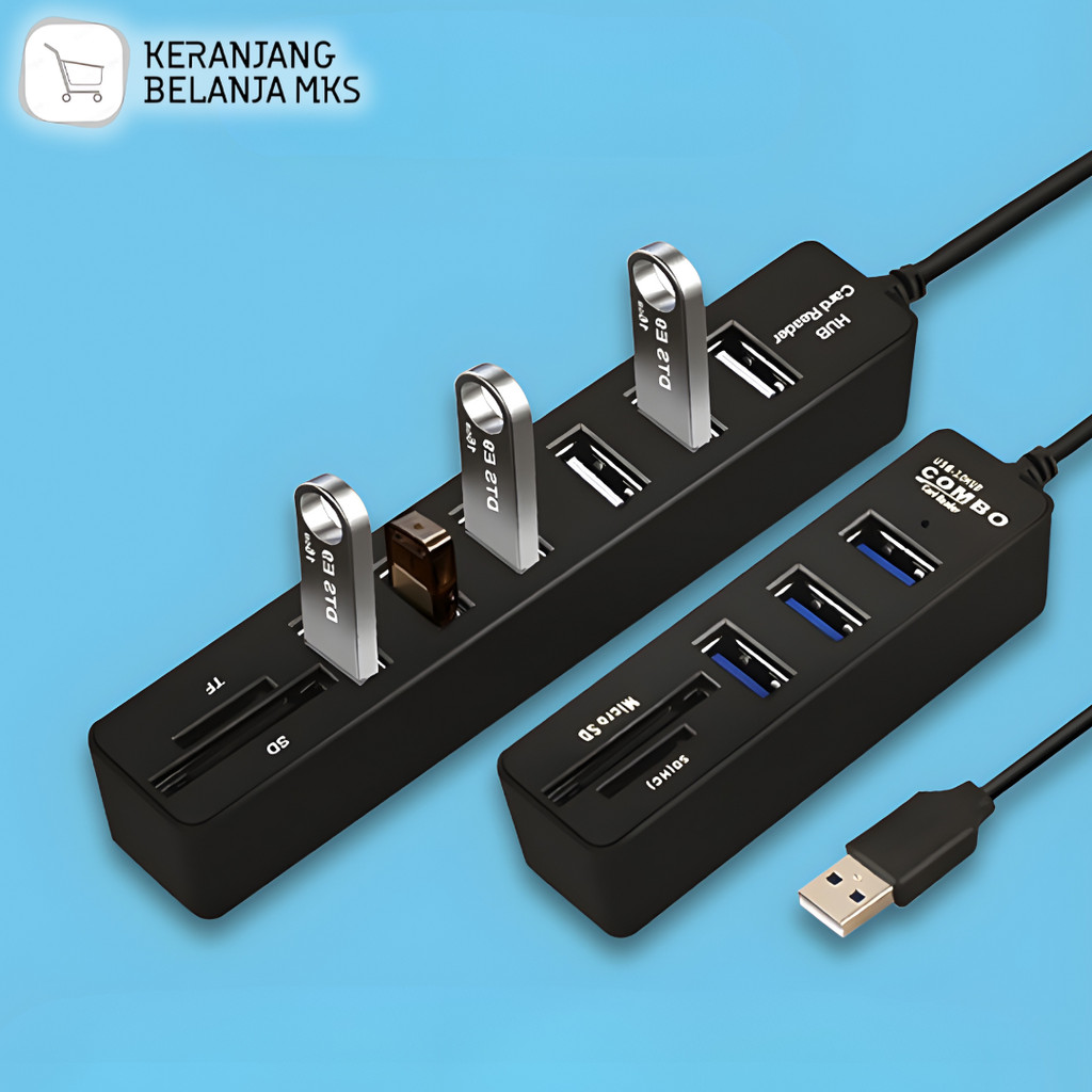 เครื่องอ่านการ์ด 8in1 USB 2.0 USB Hub USB 2.0 การ์ด MicroSD SD TF