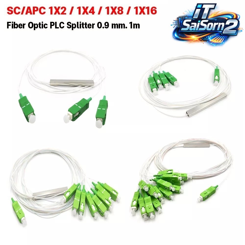FIBER OPTIC PLC SPLITTER SC/APC 1X2 / 1X4 / 1X8 / 1X16 Mini type 0.9mm.*1m/sc77-78-79-80