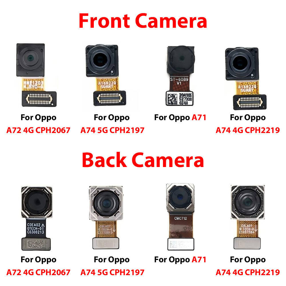 กล้องเซลฟี่ด้านหน้าสําหรับ OPPO A71 A72 A74 4G 5G CPH2067 CPH2219 CPH2197 กล้องด้านหลัง Flex Cable Replacement