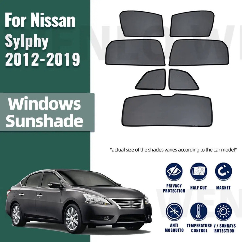 รถ Window Shades สําหรับ Nissan Sylphy B17 Sentra Sedan 2012-2019 ม่านบังแดดรถยนต์ 99% Blackout Window Shade และฉนวนกันความร้อนสําหรับรถอุปกรณ์เสริม