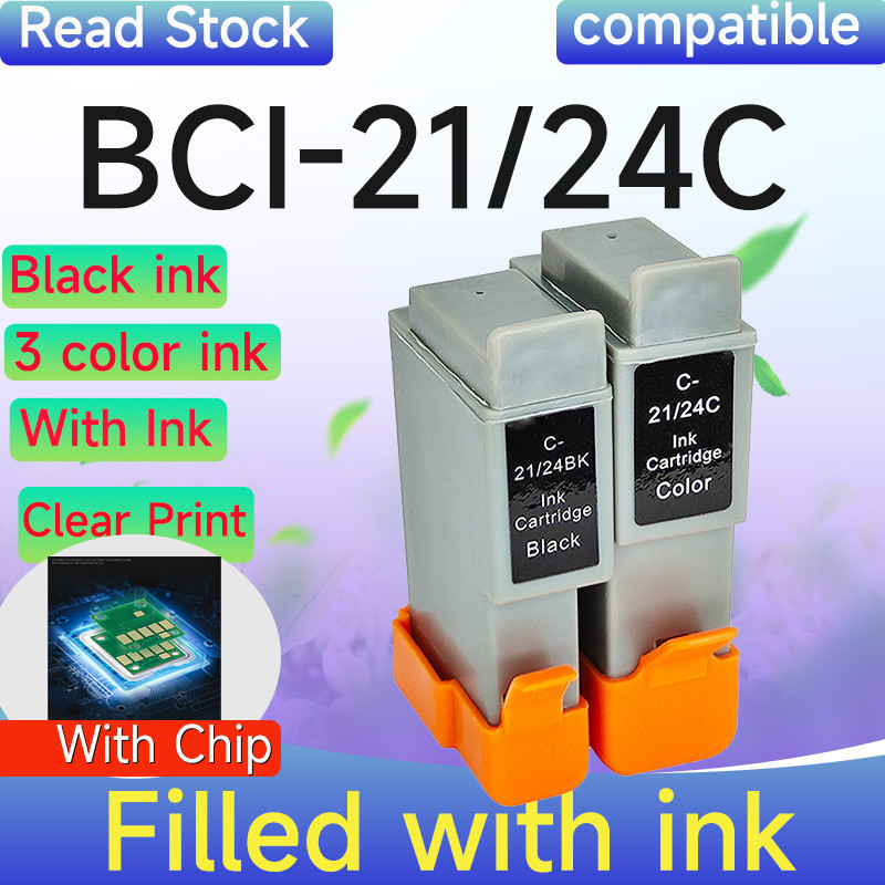 ใช้งานร่วมกับ canon iP1000 iP1500 iP2000 C560 BCI-21C BCI-24BK ตลับหมึกหมึก