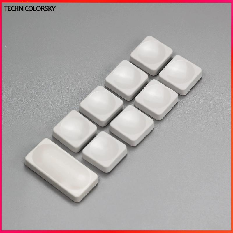 Technicolorsky 10pcs สีขาว CFX Low Profile PBT Keycaps สําหรับ Chosfox LCK Low Profile MX Gaming Mec