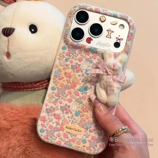 น่ารักการ์ตูนดอกไม้กระต่ายเคสโทรศัพท์สําหรับiPhone 17 16 15 14 13 12 11 Pro Max X Xr Xs Max 7 8 Plus SE2020