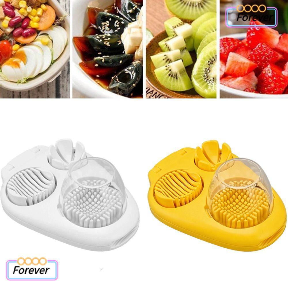 FOREVER เครื่องตัดไข่, เครื่องตัดไข่สําหรับงานหนักสแตนเลส, เครื่องมือทําครัว 3-in-1 อเนกประสงค์ทําความสะอาดง่ายอาหาร Dicer ตกแต่งอาหาร