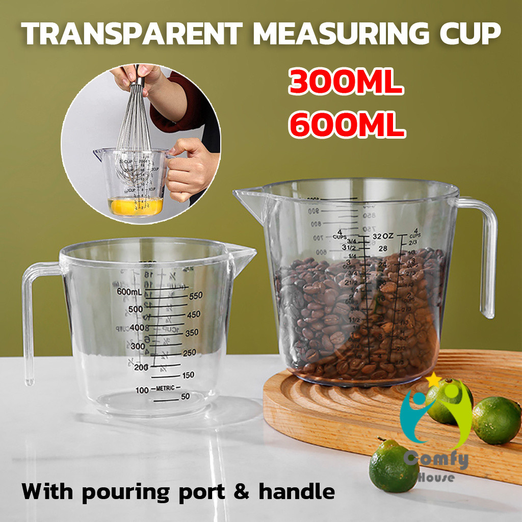 Comfy ถ้วยตวง ทนร้อน ถ้วยตวงพลาสติก เหยือกตวง มีด้ามจับ Graduated measuring cup
