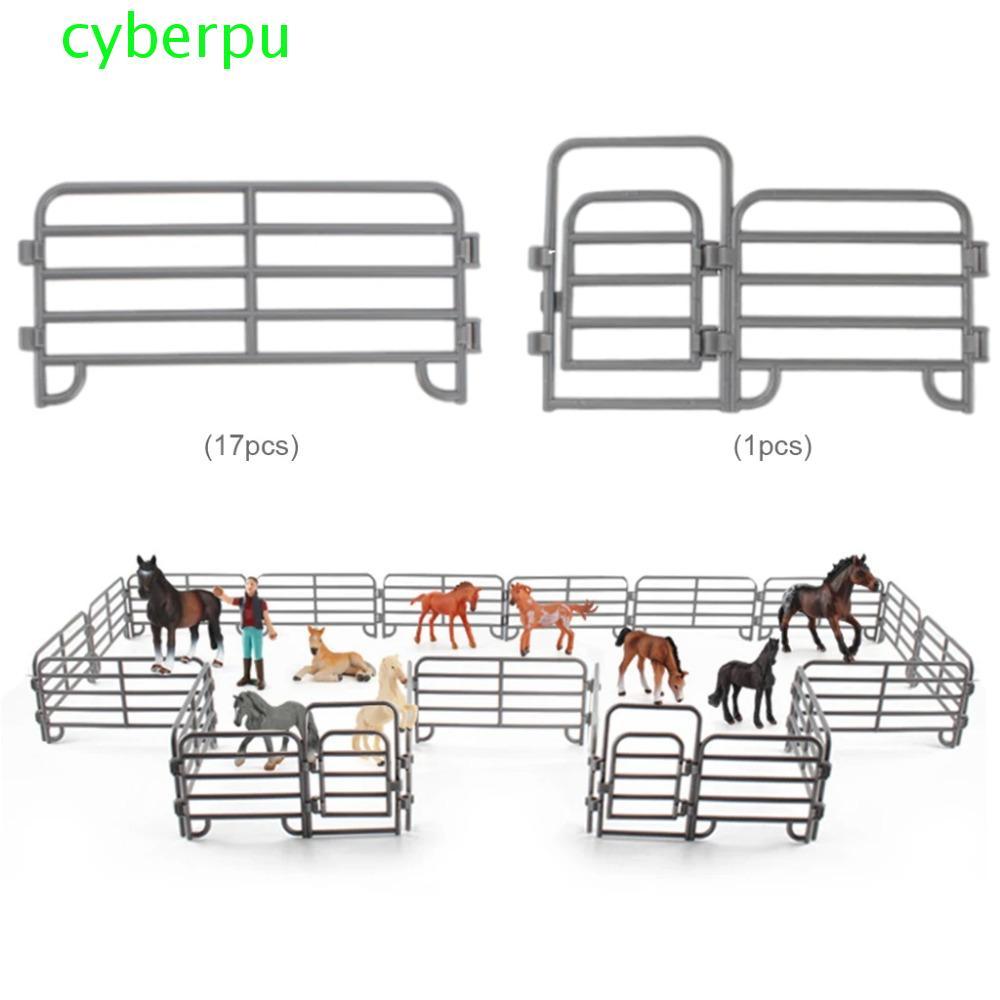 CYBERPULSE จําลองฟาร์ม Ranch DIY รั้ว, อุปกรณ์รั้วฟาร์ม DIY จําลองรั้ว Ranch, พลาสติก Miniature รุ่น