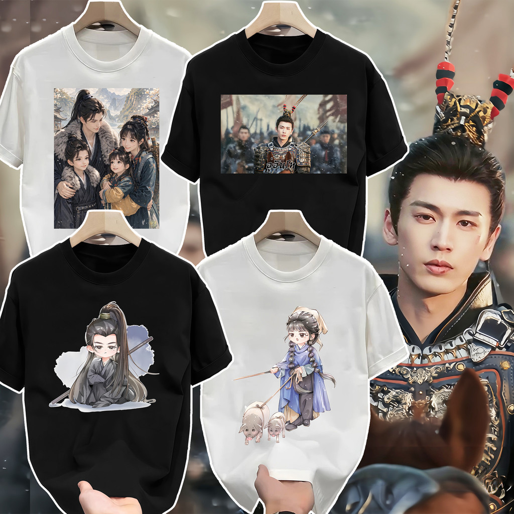 ZHUYU เสื้อยืดโอเวอร์ไซส์ ลายจีนโบราณ ซีรีส์จีน เสื้อยืดแฟชั่น ใส่ได้ทั้งชายหญิง สายจีนสุดฮิต ใส่สบาย แมทช์ง่าย✨
