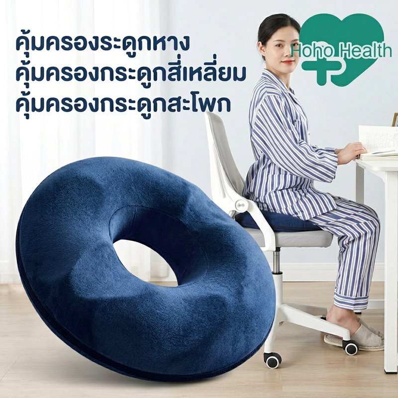 หมอนรองริดสีดวงทวาร เมมโมรี่โฟม ลดแรงกดทับ ระบายอากาศ สำหรับที่ทำงาน เบาะนุ่มสบาย พักฟื้นหลังผ่าตัด