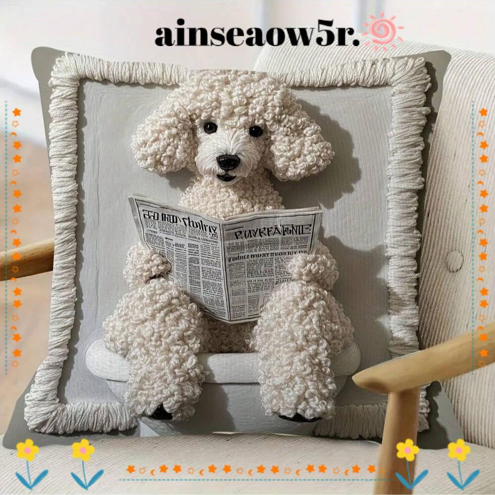 AINSEOW5R ปลอกหมอนตุ๊กตา, เย็บปักถักร้อยจําลองสัตว์น่ารักหมอน, 2D รูปแบบ Super Soft 45x45 ปลอกหมอนอิ