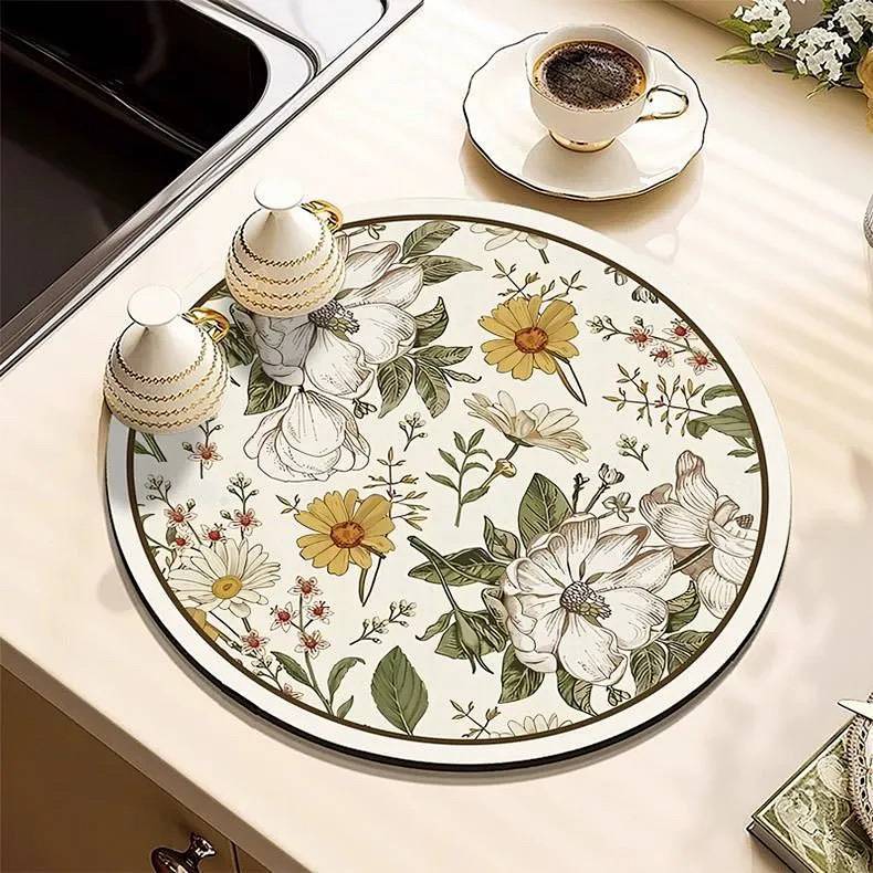 Diatom Ooze Kitchen Countertop Absorbent Tea Table Cloth Heat Insulation Anti-Scald round Table Poth