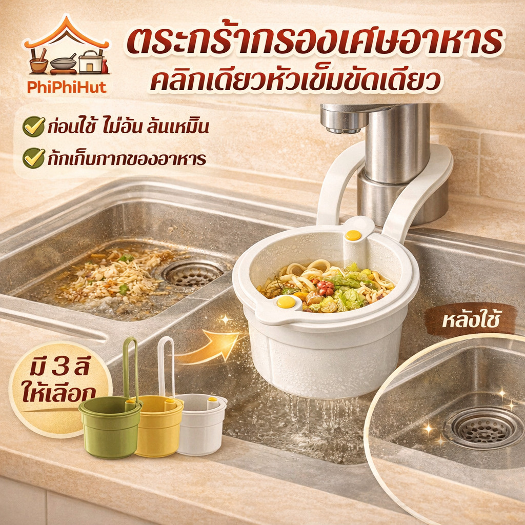 PPH ตะแกรงกรองเศษอาหารตะกร้าระบายน้ำ ตัวกรองของเหลือ ตะแกรงกันท่อตันอเนกประสงค์