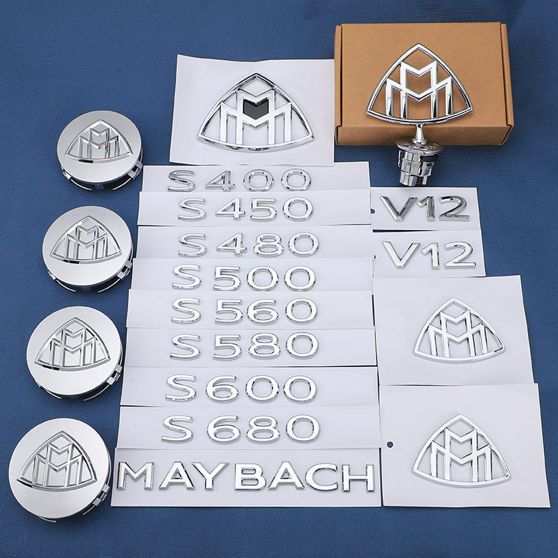 โลโก้รถ Mercedes-Benz s350s480 s450 S580 S680 ดัดแปลงโลโก้ Maybach โลโก้ด้านข้าง V12 โลโก้ Fender โล