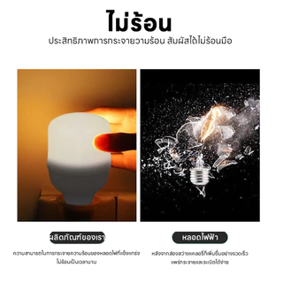 หลอดไฟ LED E27 แสงสีขาว/แสงอุ่น ประหยัดพลังงาน หลอดไฟพร้อมสาย 5M