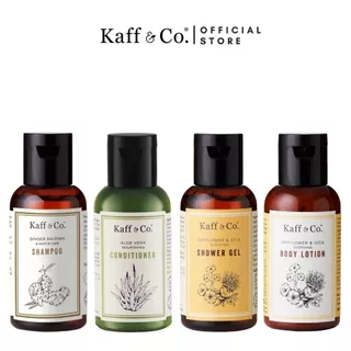 Kaff & Co. ชุดขนาดขนาดเดินทาง 40ml X4 แชมพู & ครีมนวดผม & เจลอาบน้ำ & โลชั่น