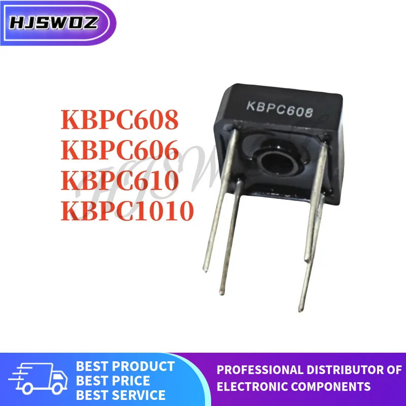 10PCS KBPC608 KBPC606 KBPC1010 KBPC610 6A 10A 1000V 1KV 600V 800V DIP 4Pin สะพาน Rectifier ยี่ห้อใหม
