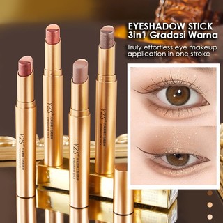 YZS Eyeshadow Stick 3 Warna Gradasi Multifungsi Shimmer Waterproof Long Lasting Tahan Lama Tahan Air Korean Douyin Makeup