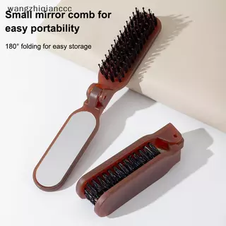 Hot Mane Bristle Hair Brush พับได้ Portableb พร้อมกระจก Poet พับ Travel นวดเครื่องมือจัดแต่งทรงผม Salon Gift.