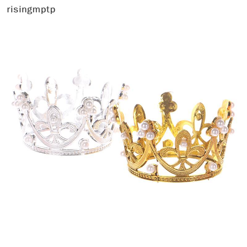 Risingmptp] Mini Crown ตกแต่งเค้กเจ้าหญิง Topper Pearl Tiara Crown ตกแต่งเบเกอรี่ DIY เค้กวันเกิดมงกุฎตกแต่งใหม่