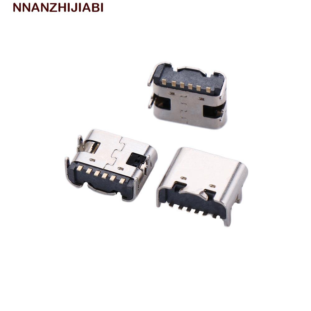 NANZHIJIABI Type-C หญิง 6 พิน USB 3.1 DIY SMD DIP สําหรับ PCB Design High Current หญิงเชื่อมต่อ