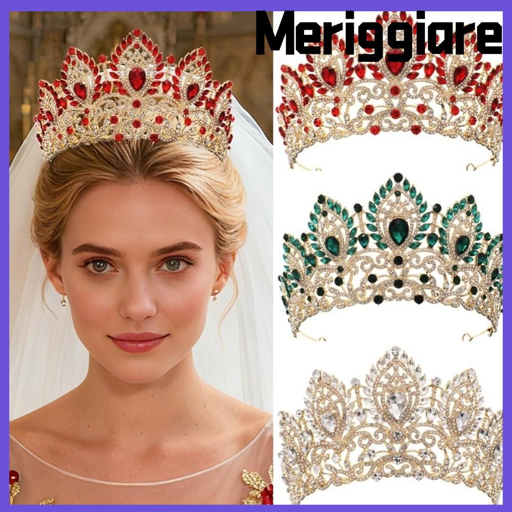 MERIGGIARE Princess Wedding Tiara, Luxury Headwear Queen Crown, Trend Big Diadem Elegant Princess Cr
