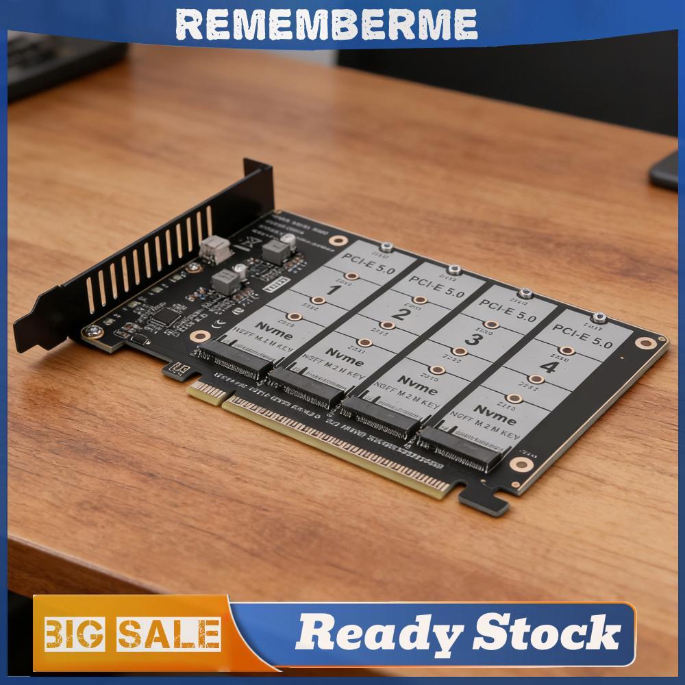 PCIE Express 5.0 Gen5 Gen4 X16 ที่ถอดออกได้ Bifurcation Raid การ์ด 4X NVME M.2 NGFF SSD อะแดปเตอร์กา