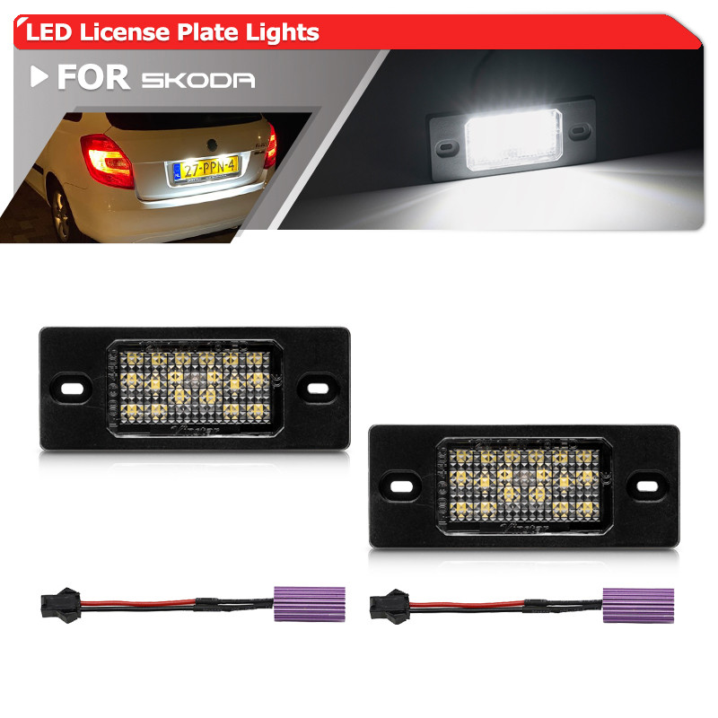SMD Led จํานวนใบอนุญาตโคมไฟสําหรับ Skoda Fabia MK1 6Y Canbus หลอดไฟ LED สีขาว Led รถแหล่ง